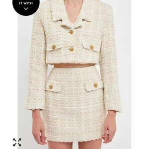 Endless Rose Cream Tweed Set with Gold Buttons